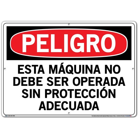 Vestil Polystyrene Sign, 14-1/2" Height, 20-1/2" Width, Polystyrene, Rectangle, Spanish SI-D-69-E-PS-040-S